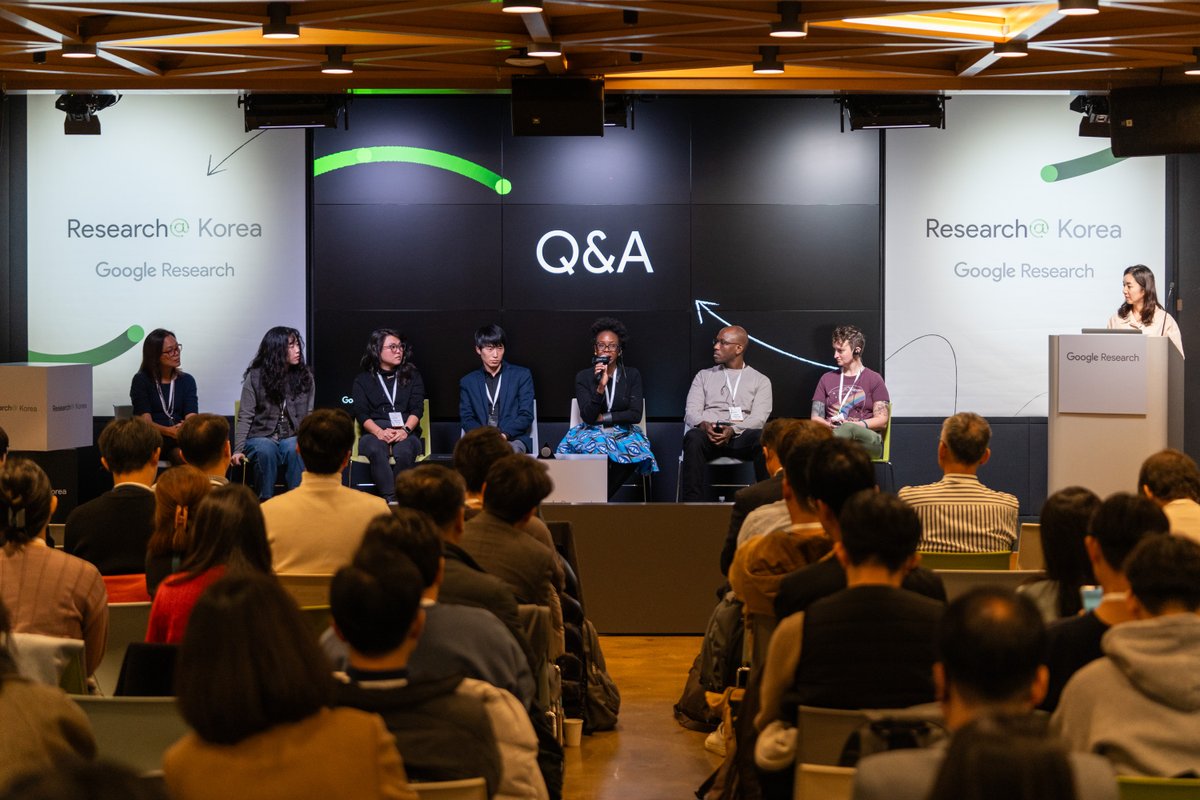Yesterday’s Research@ Seoul event was a success — Google Researchers led lightning talks on ML fairness, Genomics, Materials Science, Generative AI in Search, &amp; Quantum. We're grateful to them for presenting their work &amp; fueling progress in the field!