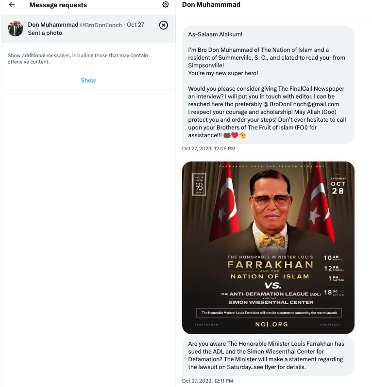 ryna_workman's tweet photo. I guess Farrakhan wants to FUCK ME https://t.co/Wddg6afKvA
