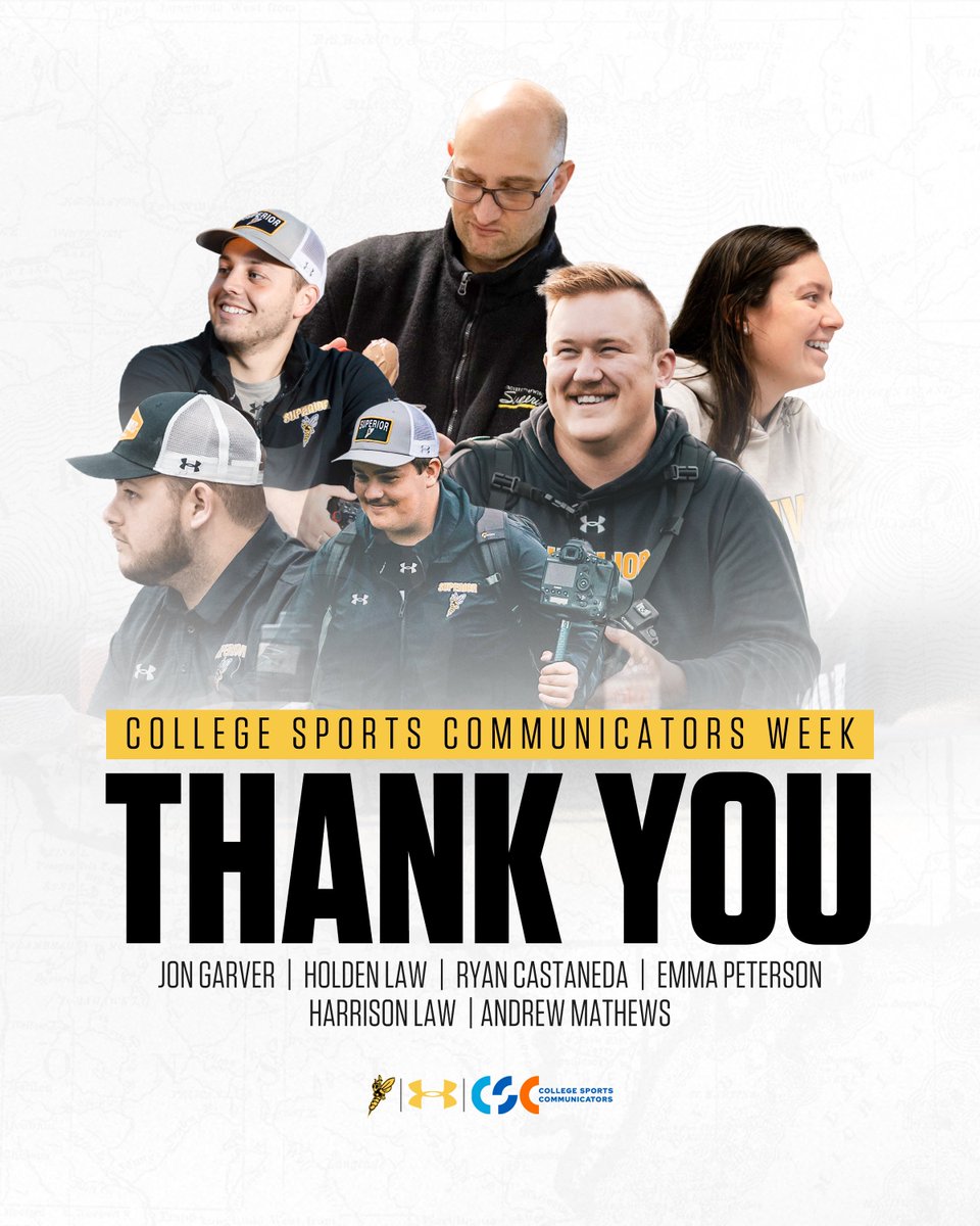 uwsathletics's tweet image. Sending a special thanks to our Sports Information and Marketing department this week! This team is always working tirelessly to promote our student-athletes! #WeAreSuperior #CelebrateCSC