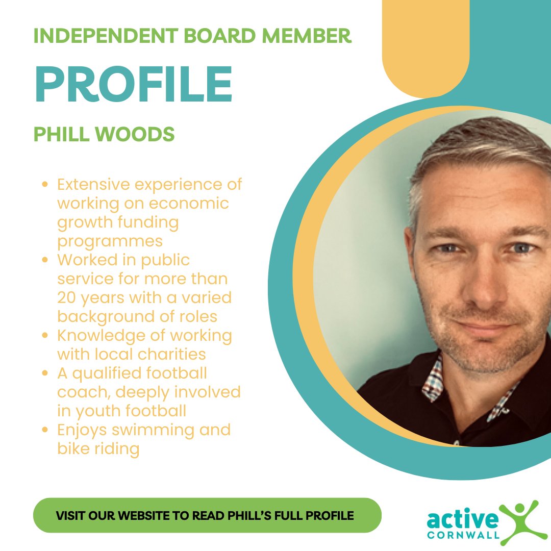 Over the past few weeks we've been introducing you to our new board members. 

Last but not least we'd like to welcome Phill...

Head to our website to read his profile in full...

#board #boardrecruitment #activecornwall #cornwall #activepartnerships #activecornwall
