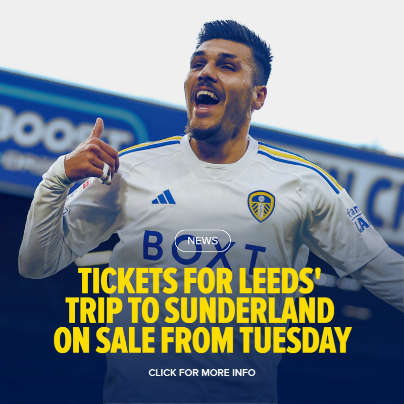 EllandRoad's tweet photo. 🎫 #LUFC have been given an allocation of 2,000 for the upcoming trip to Sunderland, with tickets on sale from Tuesday