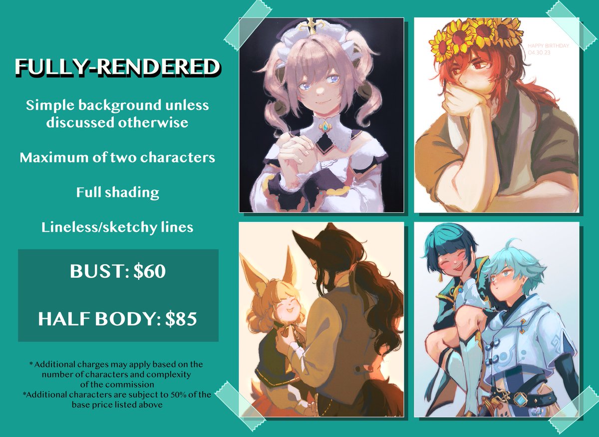 Hello! My commissions are open❣️ More styles 🧵 Please read my complete TOS here: akairie.carrd.co/#tos Feel free to dm me if you're interested or have any questions, thank you! RTs are appreciated 💓