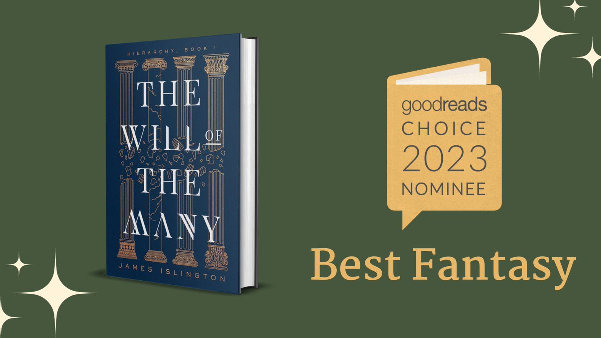 IslingtonJames's tweet image. Hey everyone, The Will of the Many has made it into the first round of this year's Goodreads Choice Awards! First time one of my books, so I’m thrilled. And of course, if you have a Goodreads account and are inclined to vote… 😀

goodreads.com/choiceawards/b…