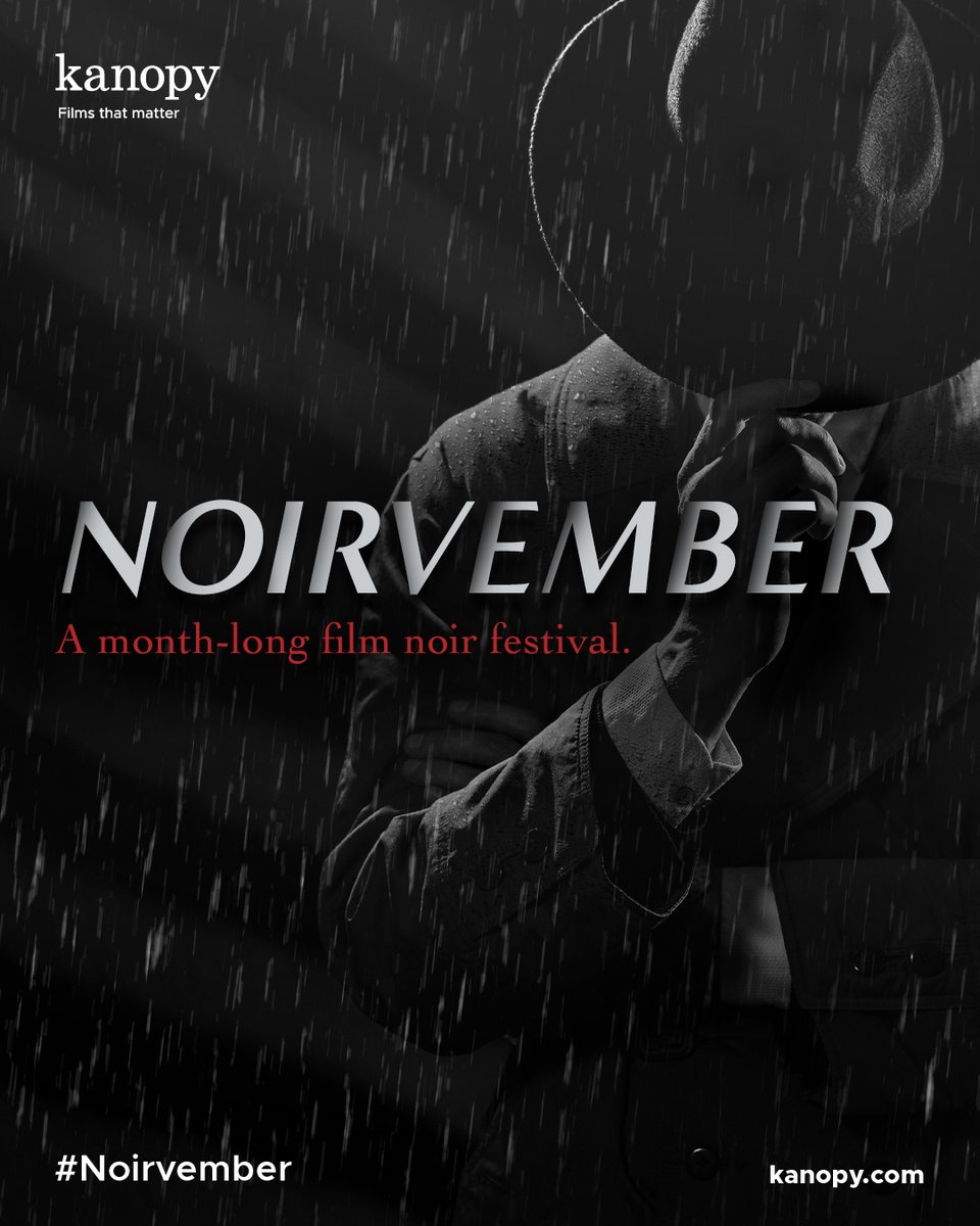 LibraryMcd's tweet image. Venture down dark alleys with on-screen detectives during Kanopy’s #Noirvember: A month-long  film noir festival. See some of the most scandalous films from the Golden Age of Hollywood, plus  modern works inspired by these dark cinematic subjects, at kanopy.com/category/61342.