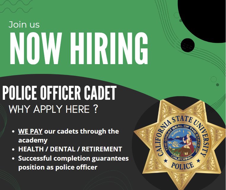 sacstatepolice's tweet photo. Have you considered becoming a police officer cadet ?
Join our team for the best experience !
https://t.co/P0gJXoRdlR
#SacStatePD #lawenforcement #joinourteam #wearehiring #policeofficercadet #sacstate #sacstatecareers #csus #LawEnforcementcareers #hornets #stingersup #careers https://t.co/8EZ7l6WWyf