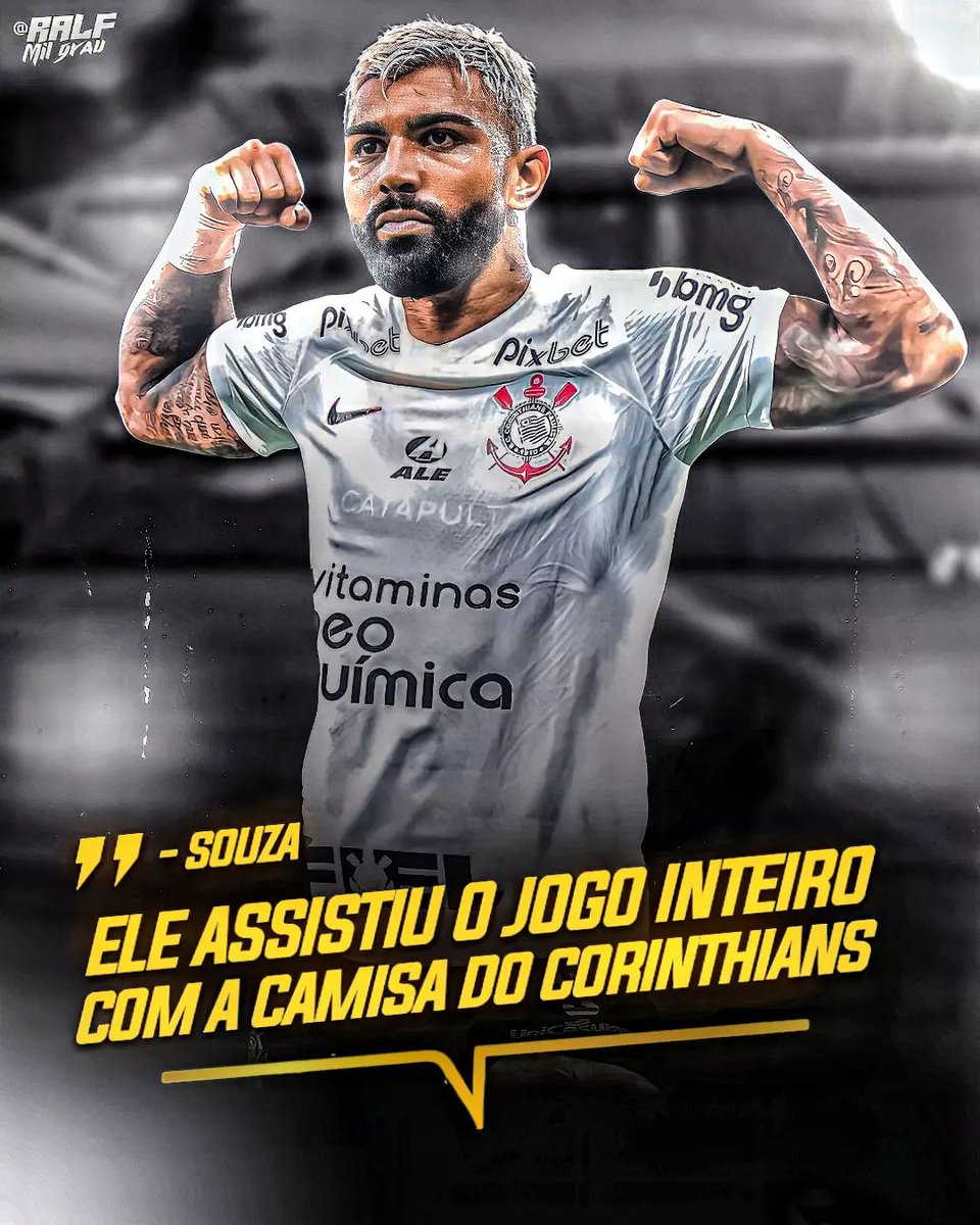 🗣️"Eu conheço uma pessoa que estava na casa do Gabigol no dia da final da Copa do Mundo. E essa pessoa me disse que o Gabigol assistiu ao jogo inteiro com a camisa do Corinthians."

🎙| Souza, no "Os Donos da Bola"