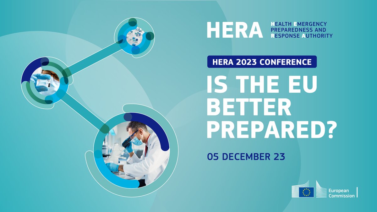 HERA will dedicate its second annual conference on 5 December to exploring the current state of health preparedness, with a focus on cross-border health threats. Have a look at the programme! ➡️ hera2023conference.eu/agenda