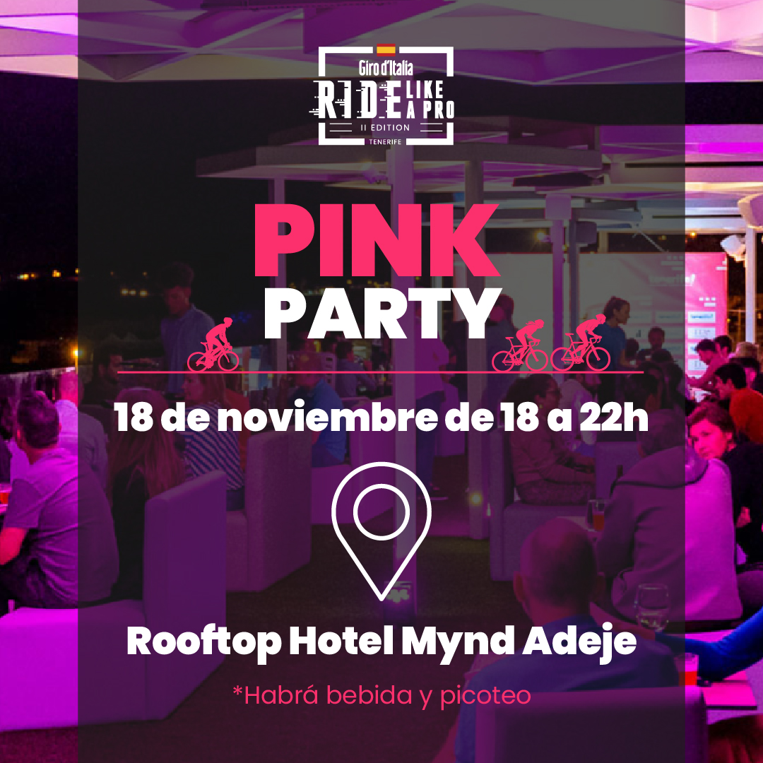 La Gran Fondo de Tenerife es una fiesta😜.
Apunta: 𝟭𝟴 𝗱𝗲 𝗻𝗼𝘃𝗶𝗲𝗺𝗯𝗿𝗲 𝗱𝗲 𝟭𝟴 𝗮 𝟮𝟮𝗵, 𝗥𝗼𝗼𝗳𝘁𝗼𝗽 𝗱𝗲𝗹 𝗛𝗼𝘁𝗲𝗹 𝗠𝘆𝗻𝗱. Ambiente relajado, junto con ciclistas profesionales, podréis tomaros una copa y como no, hablar de ciclismo😆.