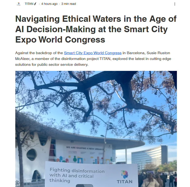 🌐Digital twins are shaping urban futures, data spaces are the key to innovation, and AI is revolutionising city dynamics. 🏙️ Embracing the future responsibly, let's not forget the power of critical thinking in optimizing AI's potential! #SCEWC titanthinking.eu/post/navigatin…