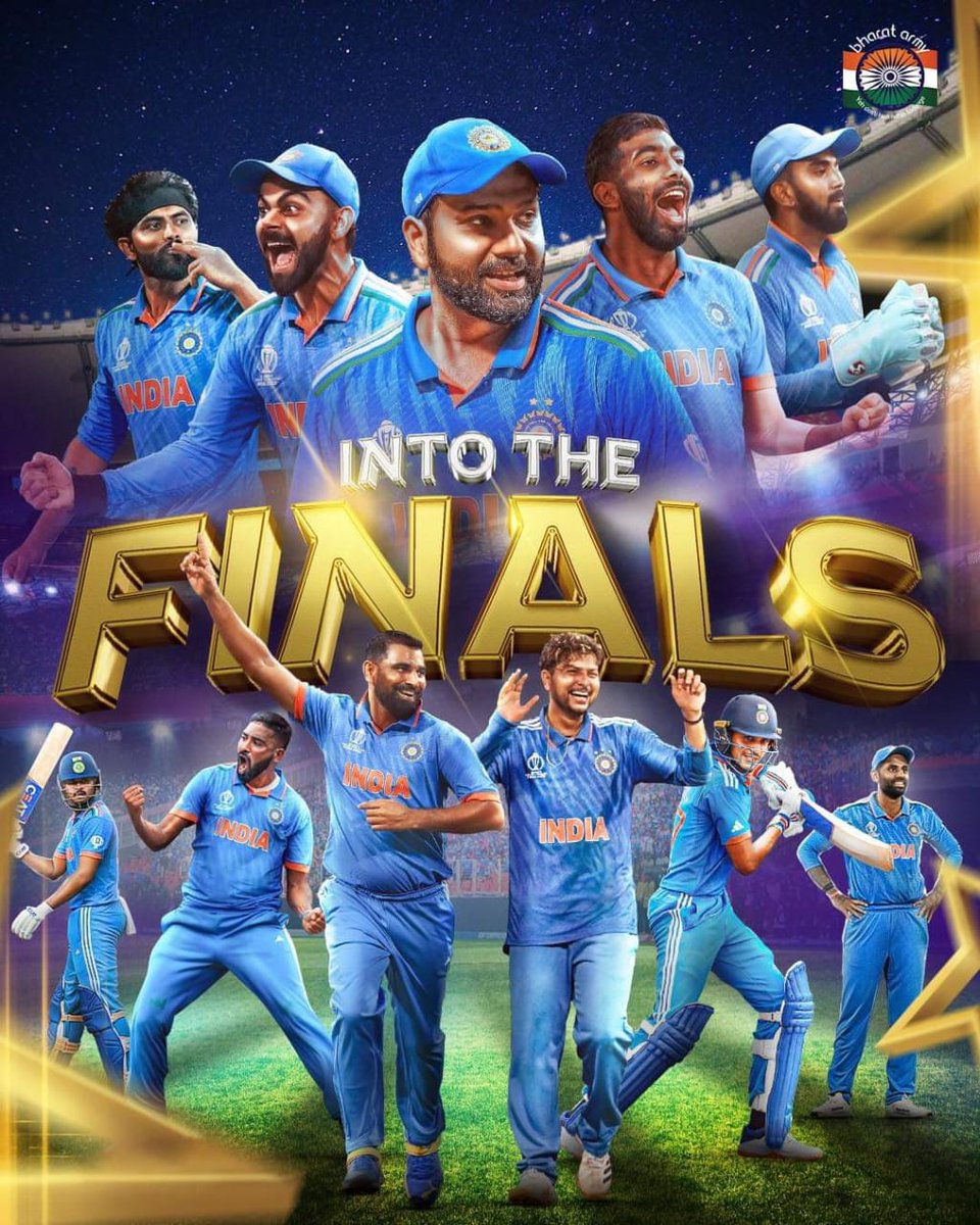 जय हो ! भारतीय टीम को World Cup final में पहुँचने पर हार्दिक बधाई #वन्देमातरम् 
Congratulations to Team India!

Best wishes for the Finals! #IndiaVsNewZealand <a href="/imVkohli/">Virat Kohli</a> <a href="/virendersehwag/">Virrender Sehwag</a>
