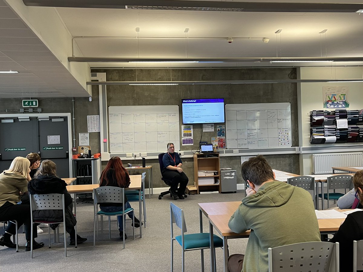Engaging session with PCSO Birch today focusing on anti bullying week and how to not be active bystanders. Some great questions and discussion from the learners. <a href="/KentPoliceMed/">Kent Police Medway</a> <a href="/RivermeadSchool/">Rivermead School</a> <a href="/RivermeadTrust/">Rivermead Inclusive Trust</a> #AntiBullyingWeek2023 #childcentredpolicing
