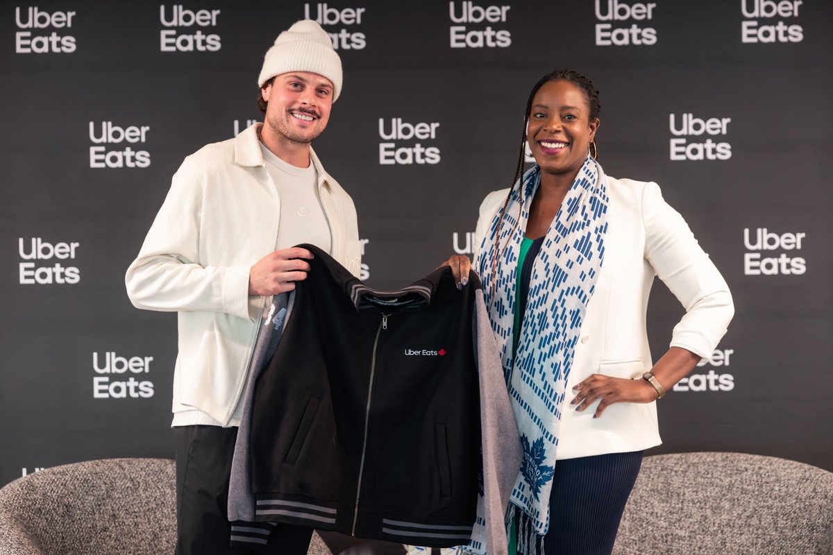 Uber_Canada's tweet image. It was a thrill to have our General Manager of @UberEats Canada, Lola Kassim, host @AM34, one of the best players in the @NHL, an honourary Torontonian, and an @Uber One member, at our Uber Canada headquarters in Toronto last week. We got to know him a little better, hear about…