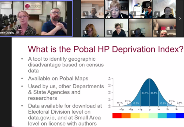 pobal's tweet photo. 🔴Our #TrusteesWeekIRL event, 'The Pobal HP Deprivation Index-Data to Support Grant & Funding Applications', is underway now, with Martin Quigley & Alana Ryan speaking about #pobalmaps🗺️📸
👀Read more or watch the event back in the coming days here!👇
https://t.co/spIhvgemFO https://t.co/u2KB5wdqMr
