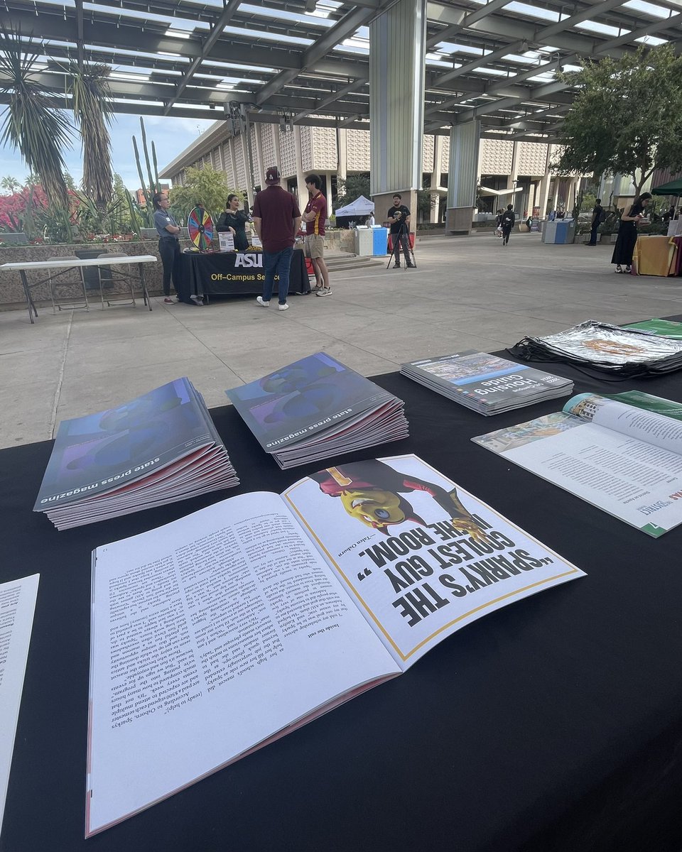 tabling for @statepress & @StudentMediaASU today at the MU from 10-2. come stop by!