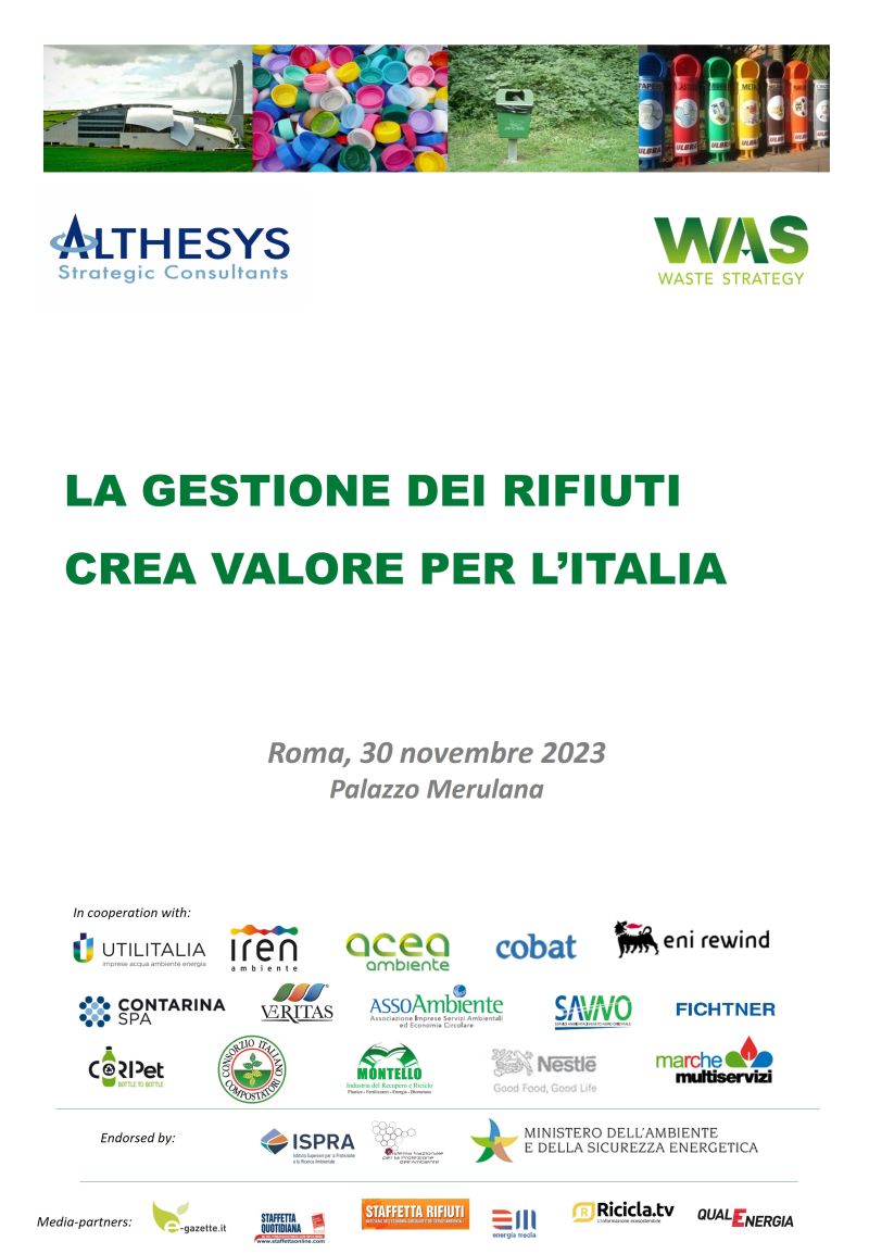althesys's tweet image. #WAS2023. La gestione dei #rifiuti crea #valore per l&apos;Italia.
Chiusura del ciclo e investimenti sono alcuni dei temi al centro della nuova edizione del WAS, il think tank di riferimento in Italia per #wastemanagement e #riciclo.
Per iscriversi al convegno: althesys.com/eventi/la-gest…