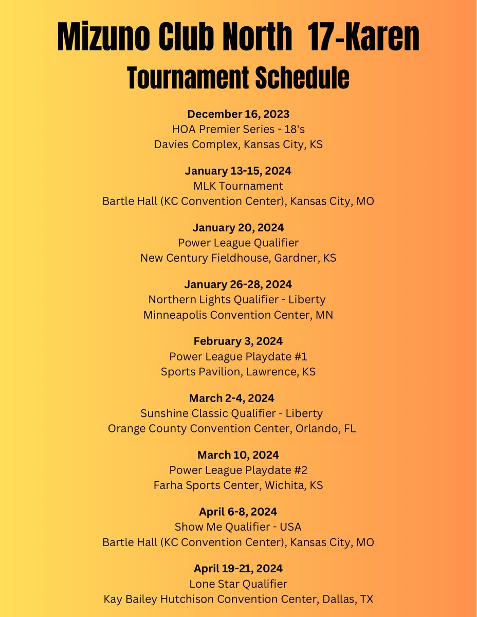 2023-24 Club Schedule ❤️🏐🖤
#mizunoclubnorth