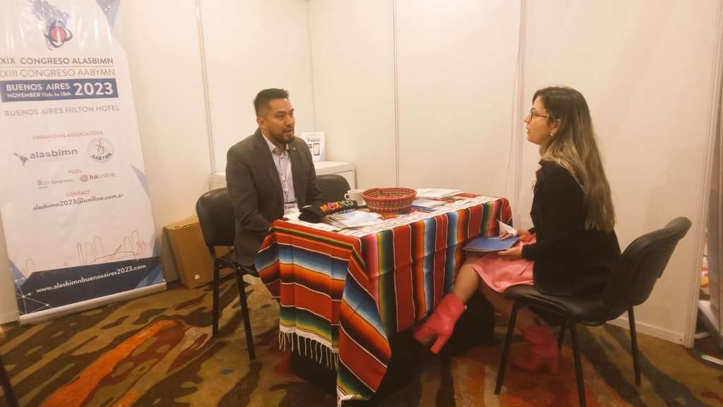 EmbaMexAr's tweet photo. Como parte de sus tareas de cooperación, la @EmbaMexAr brinda apoyo en el XXIX Congreso Latinoamericano ALASBIMN 2023, con el fin de promover  a Cancún, México como sede  para el próximo Congreso @alasbimn en 2025. https://t.co/dWgSFgcbEa