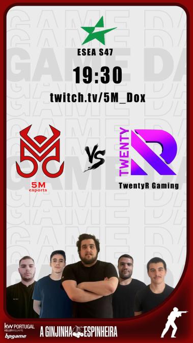 5M_Esports's tweet photo. @ESEA Live🕐19H30
⚔️ #twentyR Gaming
📺https://t.co/QCt1Vm5N6t
Roster:
@mb_csgo_
@frccfps
@davidssilva151
@mn0_ts
@jkr77_ https://t.co/LqW5HYCRvP