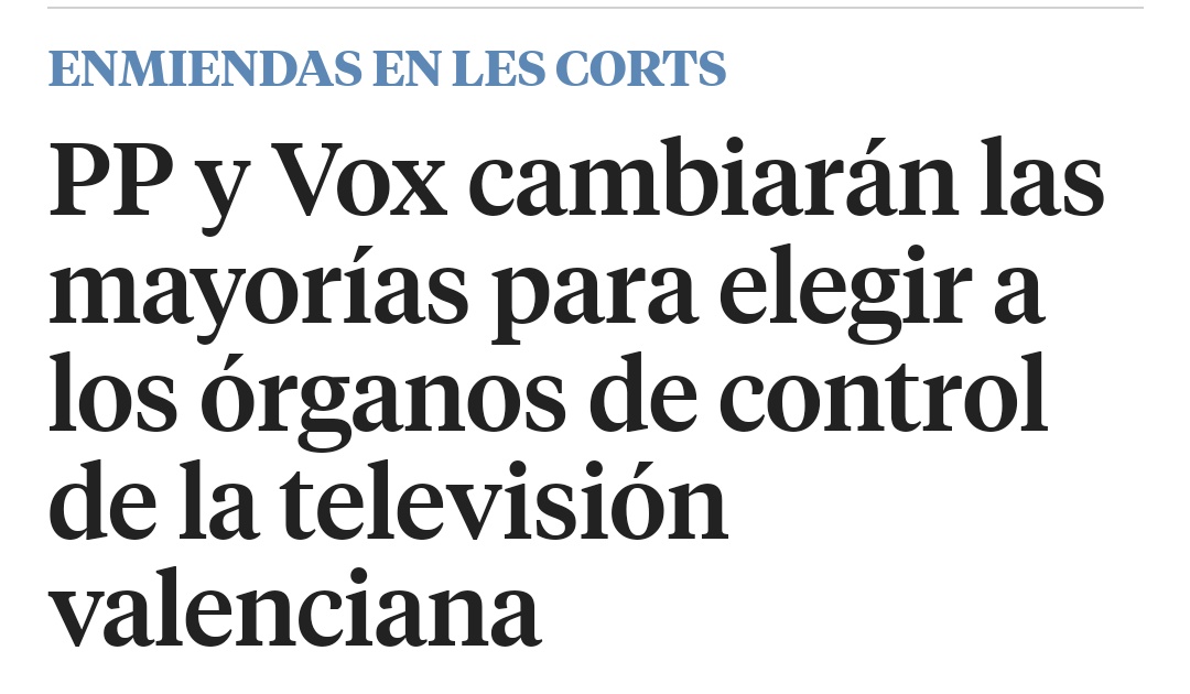 joanbaldovi's tweet photo. Els "grans defensors" de la Constitució i la democràcia canvien la llei d'À punt per la porta de darrere per poder controlar-la políticament.

Hui comença l'assalt de PP i Vox als mitjans públics valencians. I ja sabem com va acabar l'última vegada.

https://t.co/MfQPOdBAU5 https://t.co/rFh7UP4EFN