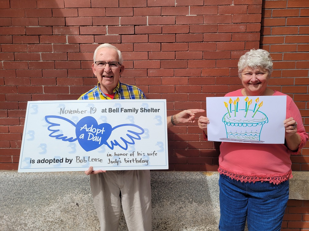November 19 at Bell Faily Shelter has been adopted by Bob Lease! Honoring his wife Judy's birthday, this marks Bob's second day on Bell's calendar. bellsocialization.com/november-19-ad…