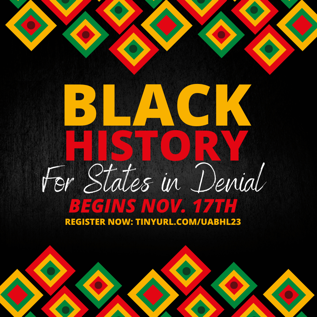 UnmutedAcademy's tweet photo. Don't let Black history bans hinder the pursuit of truth. Join us for an enlightening journey through 'Black History for States in Denial,' where knowledge transcends boundaries. Together, let's break the chains of ignorance. 

Register: https://t.co/qWR3min4K7 https://t.co/kkimr6Gj8c