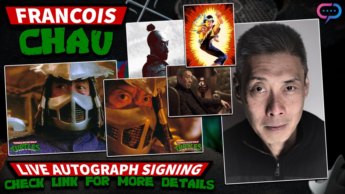 The talented Francois Chau will be SIgning Autographs LIVE on December 14th!! Known for their roles as Shredder in Teenage Mutant Ninja Turtles 2, Sensei Ishikawa in Ghost of Tsushima and Pierre Chang in Lost!! @FrancoisChau Check the link for more info- ow.ly/HmRE50Q0U0o