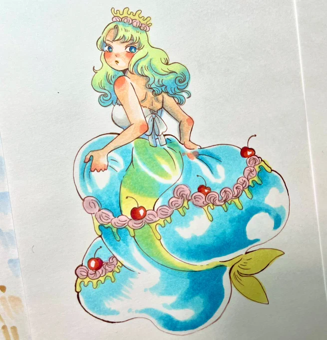クリームみつまめちゃんとゼリーのドレスの人魚ちゃん アクキーになる予定です