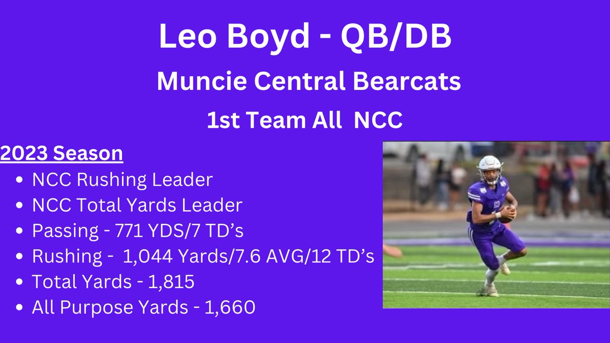 Congrats Leo! <a href="/MuncieCentralFB/">Muncie Central Football</a> <a href="/leoj_boyd21/">Leo Boyd</a> <a href="/MCHSBearcats/">Bearcat Athletics</a>