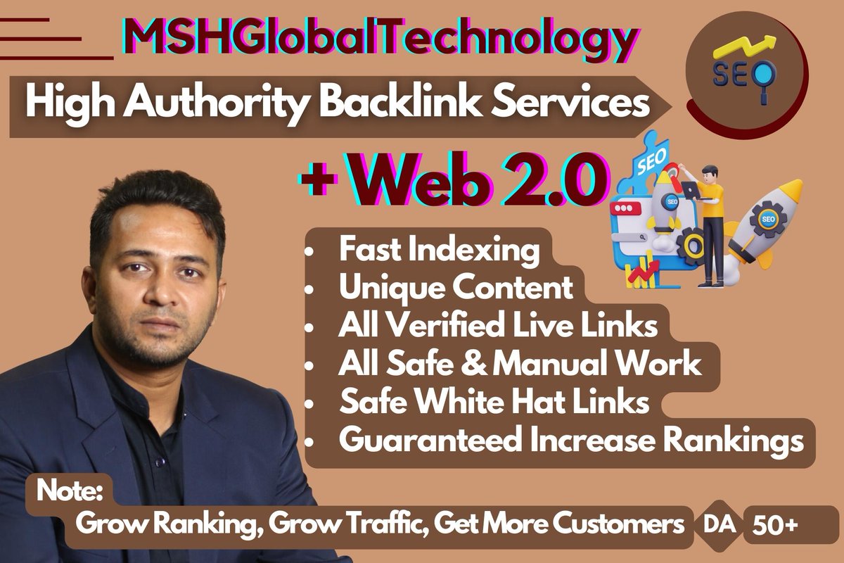 MSHGlobalTech's tweet image. I have over three years of experience in the SEO industry with White Hat SEO techniques and SMM.

kwork.com/user/mshglobal…