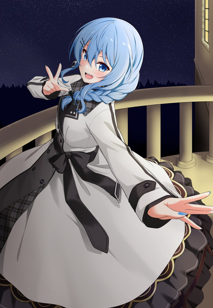 星街すいせい ,さくらみこ 「#逆光は素晴らしいのでこれを見た人も逆光を貼る」|フェルティアのイラスト