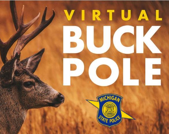 mspnorthernmi's tweet photo. The MSP 7th District "Virtual Buck Pole" contest for all MSP employees in northern Michigan is officially underway.  Today's submission is from Sgt. Bates of the MSP Houghton Lake Post and his granddaughter. https://t.co/Pn3p9ZBoBn
