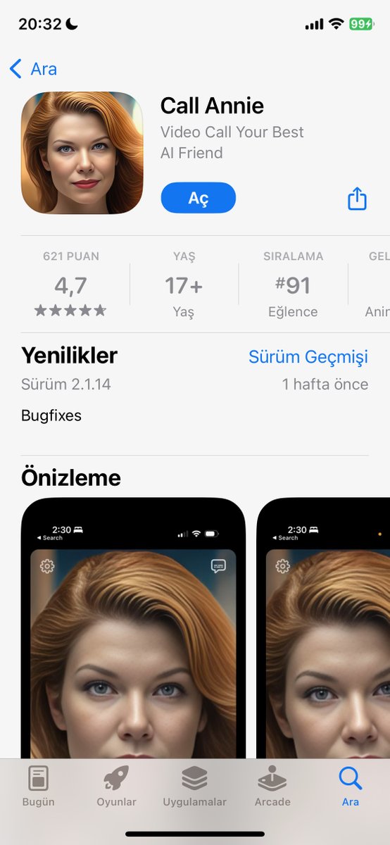 29- KONUŞMA UYGULAMALARI: Sonra biliyorsunuz yapay zeka iyice yaygınlaştı ve artık yapay zeka bir insan gibi sizinle konuşma pratiği yapabiliyor. Bunlardan en iyisi bence aşağıdaki CallAnnie uygulaması. ChatGPT Plus’ınız varsa o da çok ideal. Muhakkak başka uygulamalar da vardır