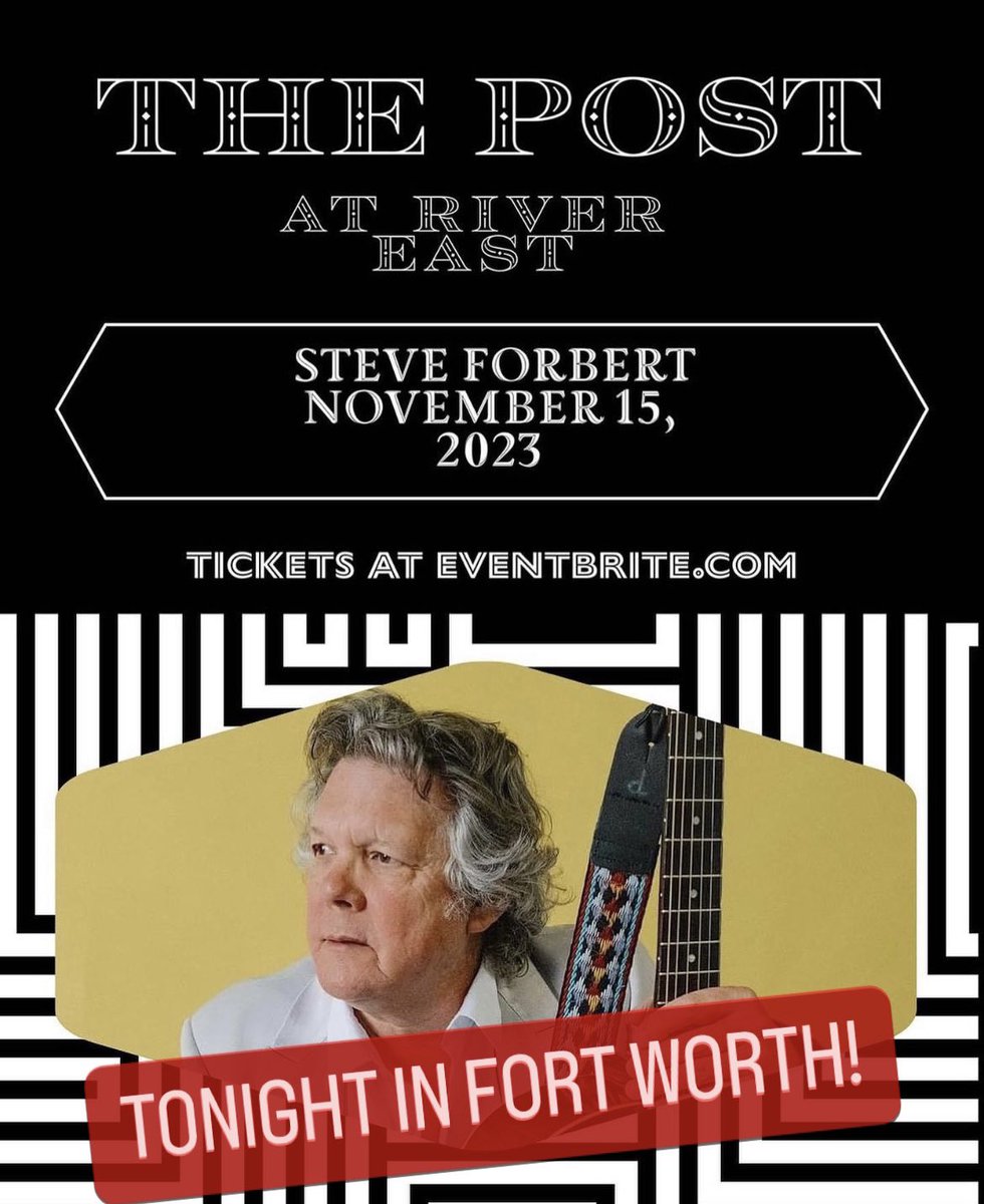 steveforberttwt's tweet photo. TONIGHT IN FORT WORTH, TEXAS!!
The Post at River East concert will be a duo show with keyboardist Rob Clores. See you tonight!
Show at 8pm
🎟 Tickets: https://t.co/dX32J4OUFY
#thepostatrivereast #fortworthtx #robclores #folkrock #americanamusic #texasconcert https://t.co/IWhPFH4Rpr