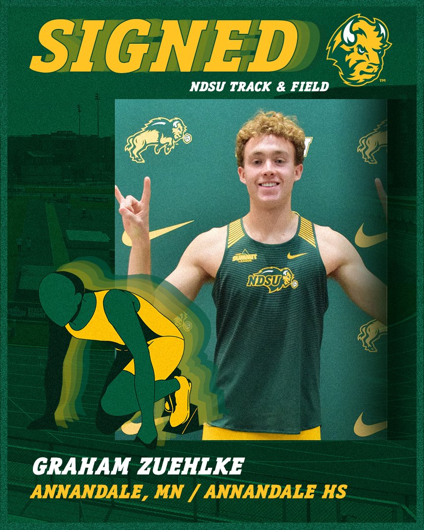 Welcome to the Bison, Graham Zuehlke!

🦬 Annandale, MN
🦬 48.68 in 400m
🦬 1:58 in 800m
🦬 5th in 400m at Minnesota state meet
🦬 3-time state runner-up in 4x400 &amp; 4x800 relays