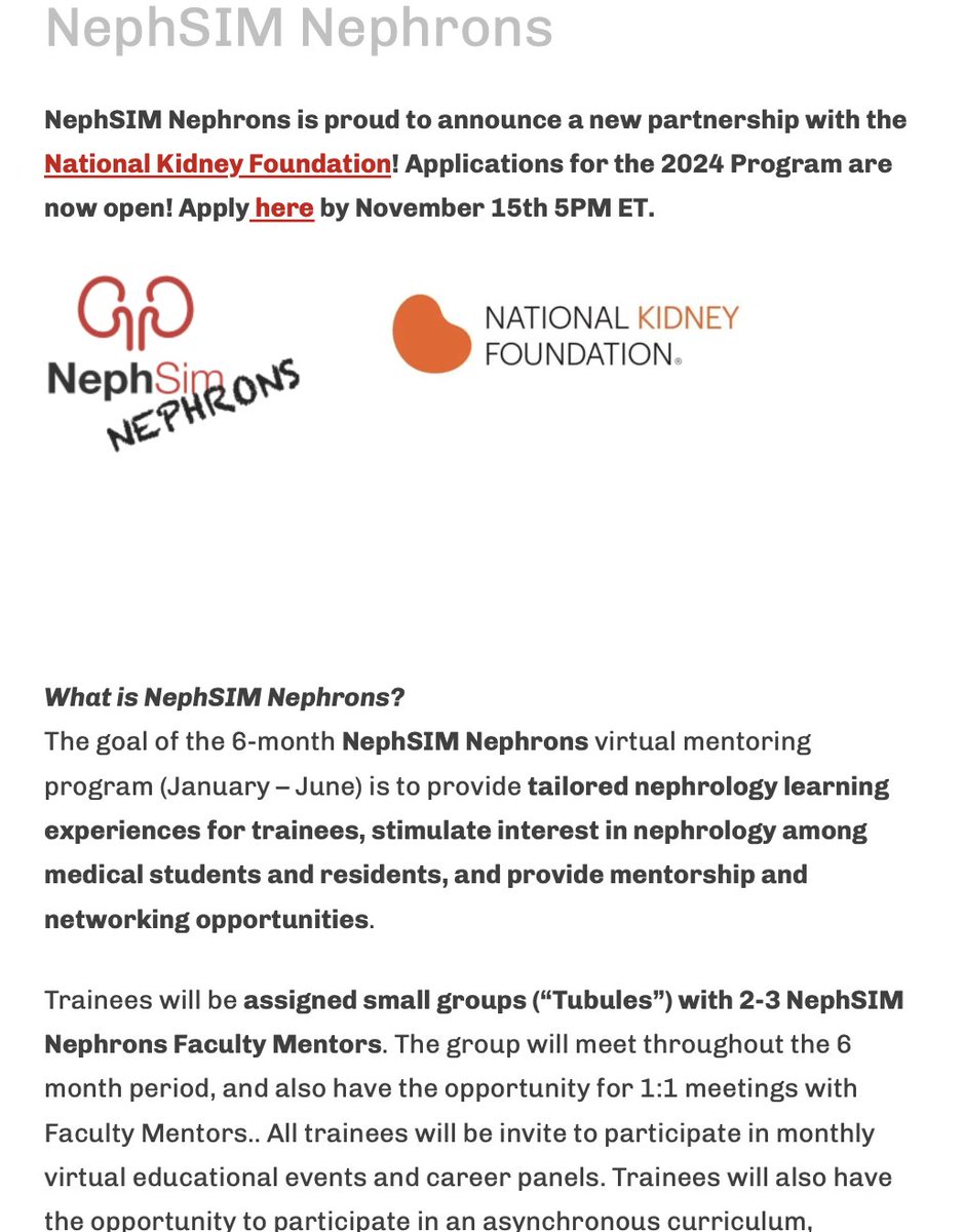 .@Neph_SIM Nephrons applications will close today at 5P ET Submit here: nephsim.com/nephsim-nephro… @nkf #Nephrology #FOAMed #MedEd