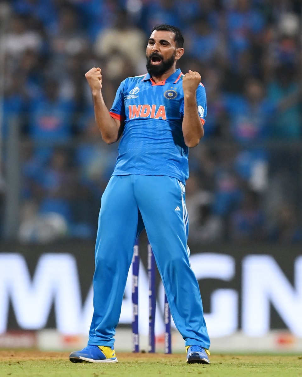 ICC's tweet photo. That seven-wicket haul feeling ⚡

#INDvNZ #CWC23 https://t.co/ruc51R9aiZ