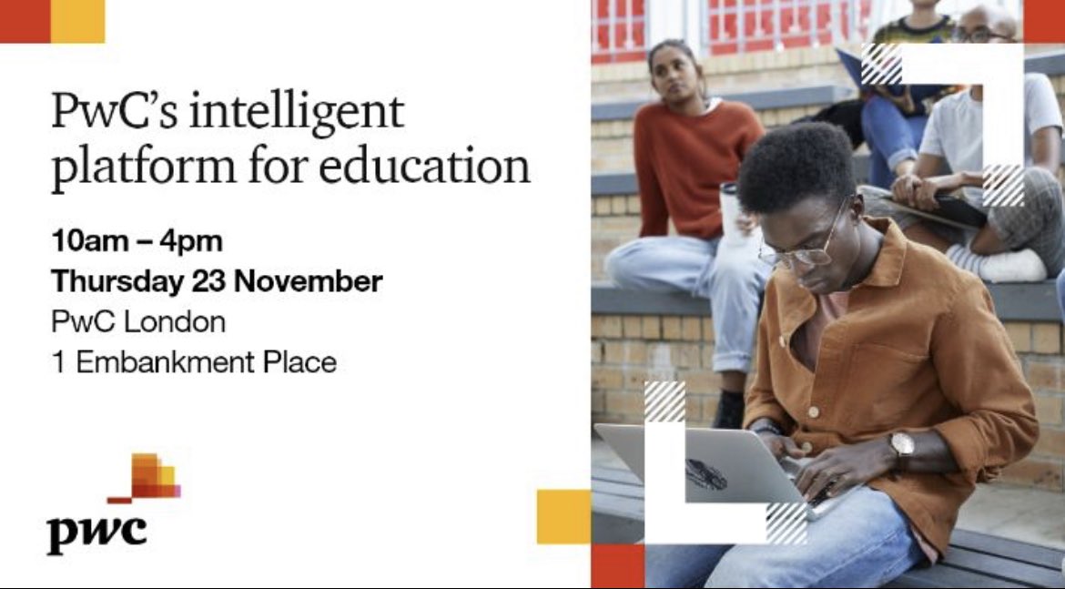 .@RobMcCargow will be hosting the launch event of @PwC_UK’s intelligent platform for education on 23rd November - a combined SRS and CRM platform which allows education providers to deliver a differentiated and seamless student experience. Register here: lnkd.in/edZ82aBd
