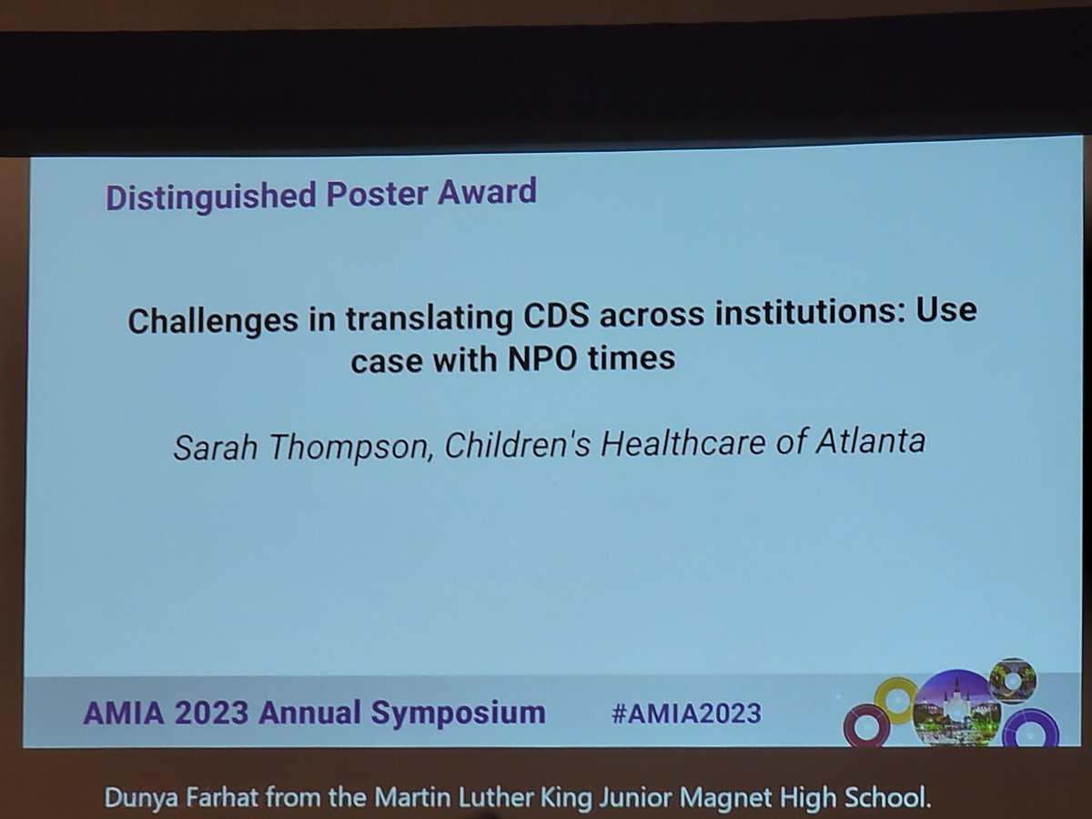 Pediatric Clinical Decision Support Collaborative (@pediatric_cds) on Twitter photo Great work by our collaborative with this poster award winning project! <a href="/evan_orenstein/">Evan Orenstein</a> <a href="/SwamiKandaswamy/">Swaminathan Kandaswamy</a> <a href="/allisonbmccoy/">Allison B. McCoy, PhD, ACHIP, FACMI, FAMIA</a> #AMIA2023 Great work by our collaborative with this poster award winning project! <a href="/evan_orenstein/">Evan Orenstein</a> <a href="/SwamiKandaswamy/">Swaminathan Kandaswamy</a> <a href="/allisonbmccoy/">Allison B. McCoy, PhD, ACHIP, FACMI, FAMIA</a> #AMIA2023