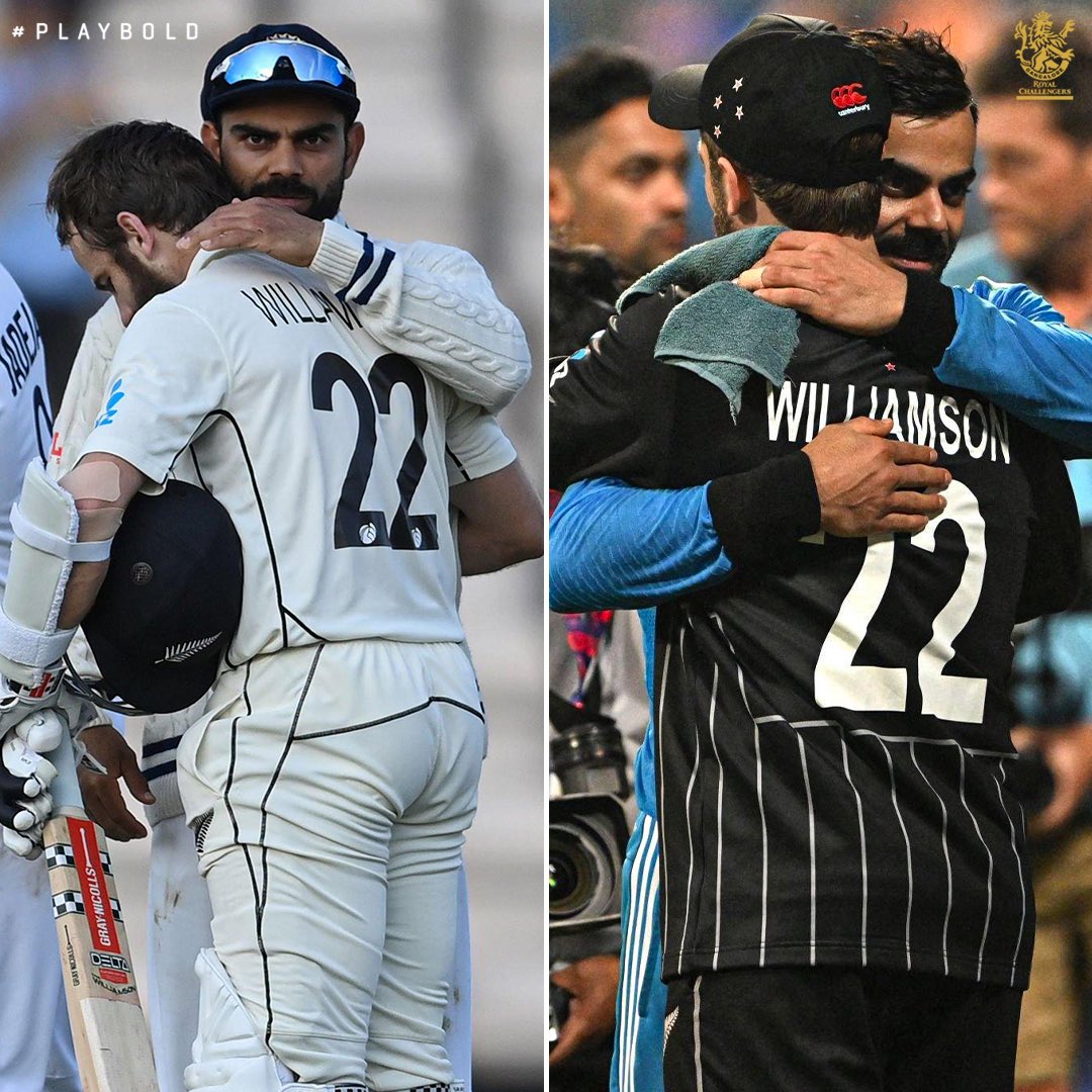 RCBTweets's tweet photo. Battle it out and hug it out 🫂

Some things never change 👊

#PlayBold #INDvNZ #TeamIndia #CWC23 #ViratKohli #KaneWilliamson https://t.co/AewphpidbF