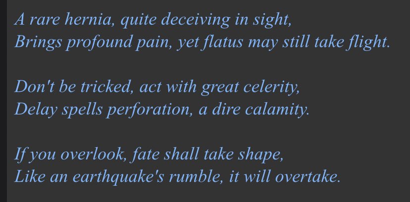 In preparation for #ABSITE , who can answer this week’s riddle?? Shout out to Education Chief Resident @MederosMD for writing these every week!