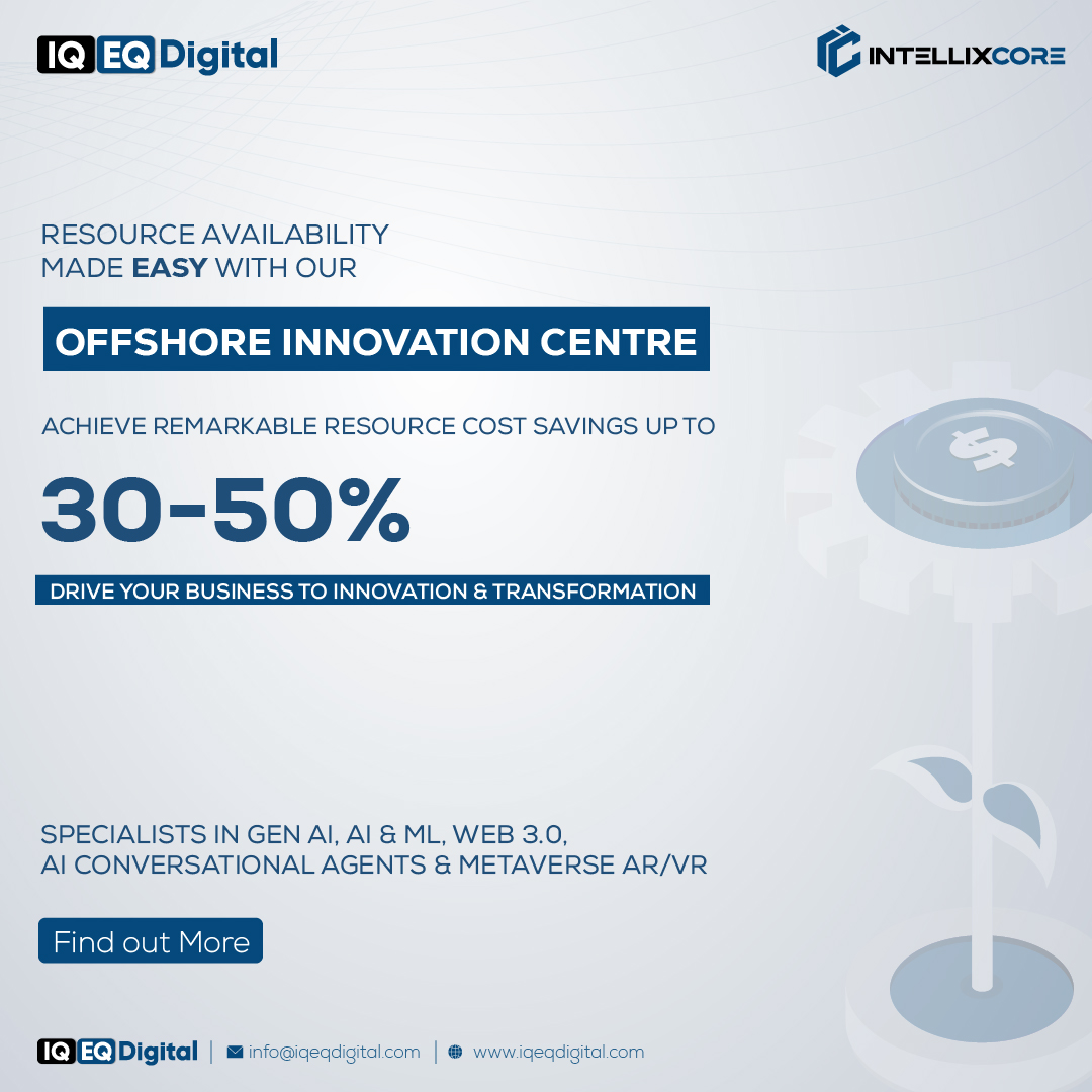 IQEQ Digital Offshore Innovation Centre specialises in Generative AI, AI &amp; ML, Web3 and Metaverse technology staff augmentation.

We offer scarce high quality design, build and implementation resources at very competitive rates.

Find out more at iqeqdigital.com