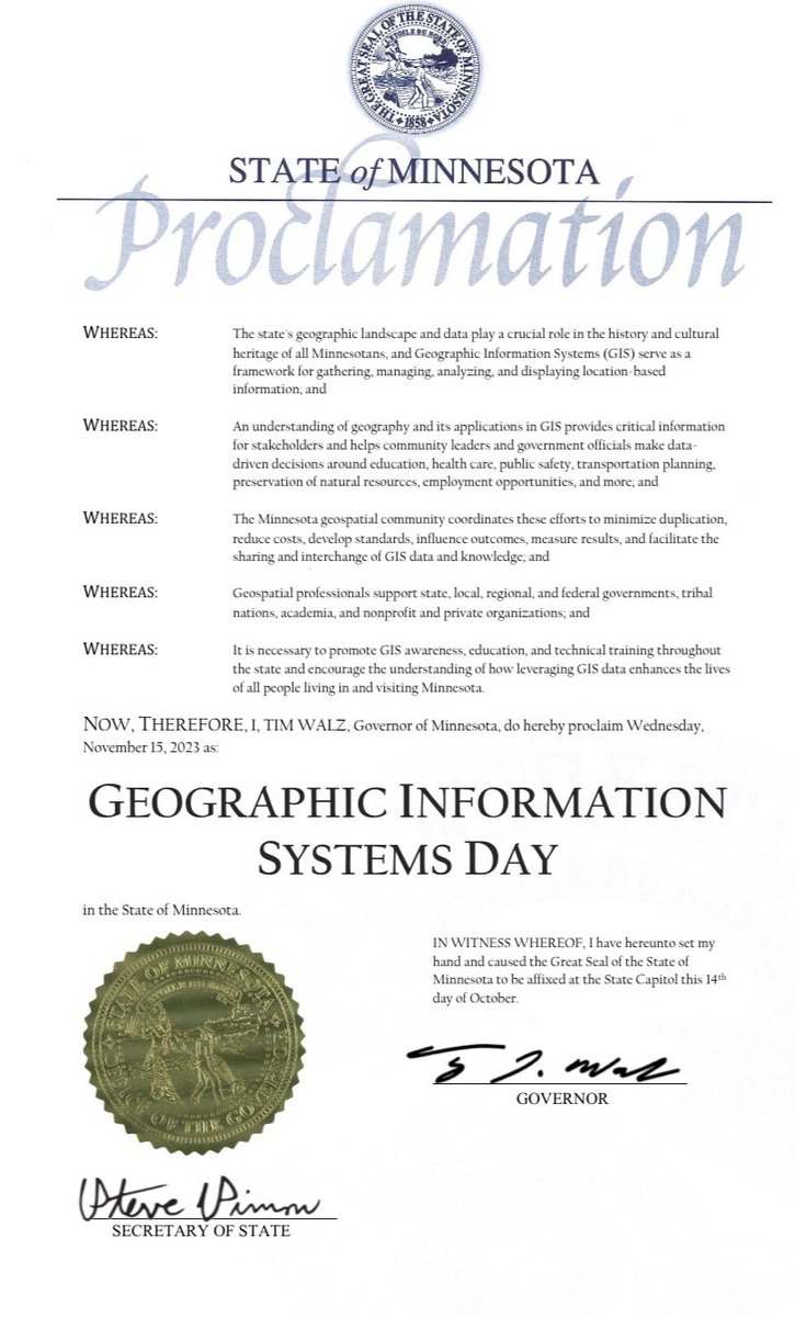 As a former geography teacher and self-proclaimed GIS nerd, I’m thrilled to proclaim today as Geographic Information Systems Day.

Here in Minnesota, we are using GIS to make state government more effective - whether we’re replacing lead pipes or expanding homeownership.