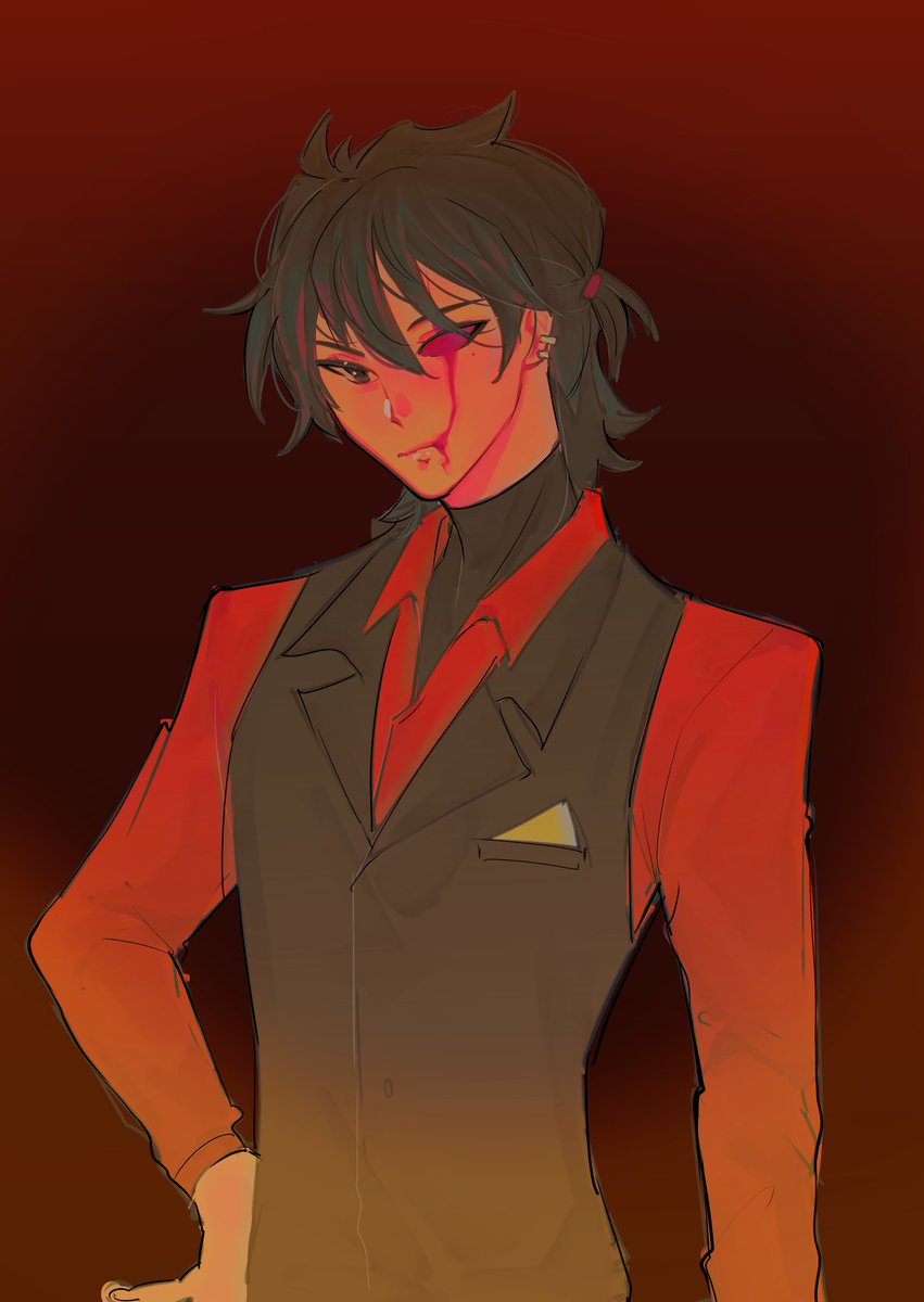 warm up of @/redvilvity 's c!quackity design &lt;3 still thinking about it