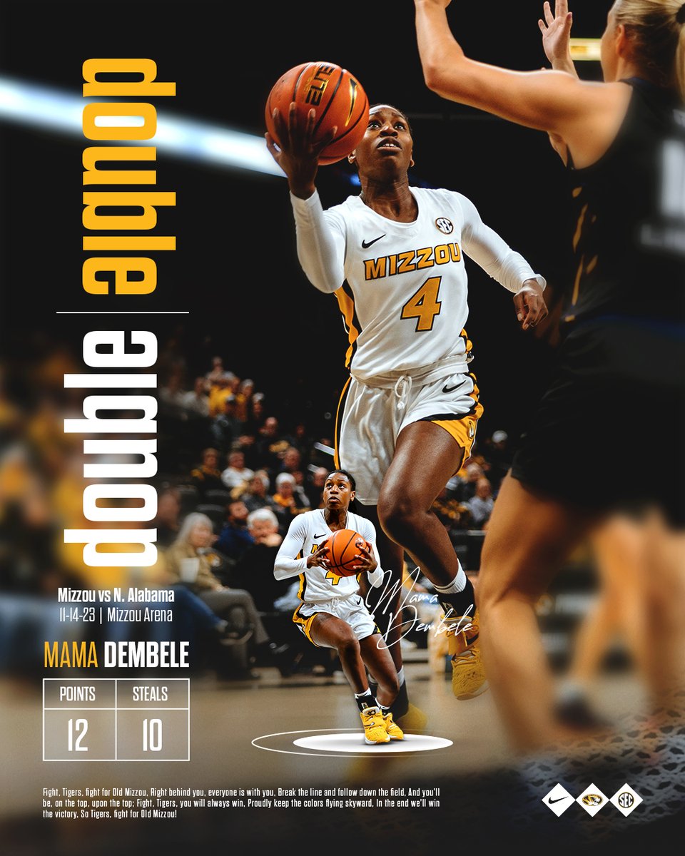 Two-way player 📊

Mama has double-doubles in consecutive games for the first time in her career.