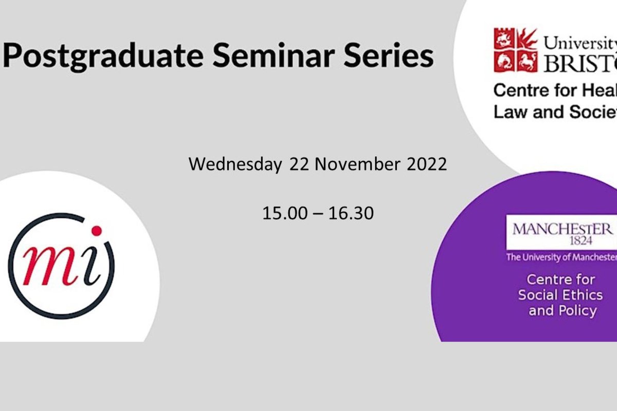 Registration is now open to attend the webinar on 22 Nov 2023 from 15:00-16:30, “My Data, My Choice: Achieving Justice through Health Data Dignity" presented by Dr Catherine Bowden. 

Details and registration: 
law.ed.ac.uk/news-events/ev…