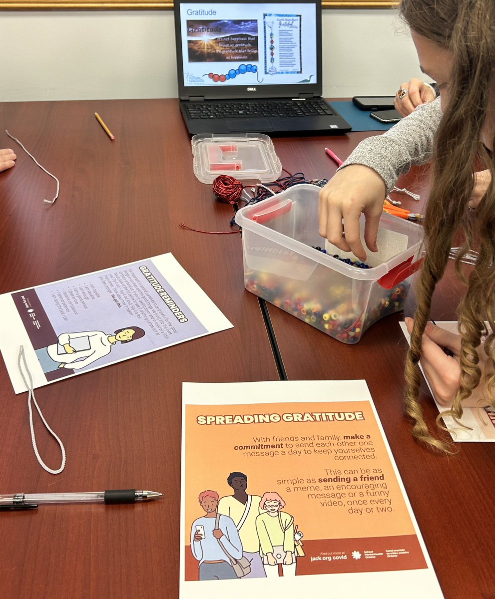 Wellness, gratitude, reducing stigma <a href="/TLDSB/">TLDSB</a> student leaders learning #weallhavementalhealth