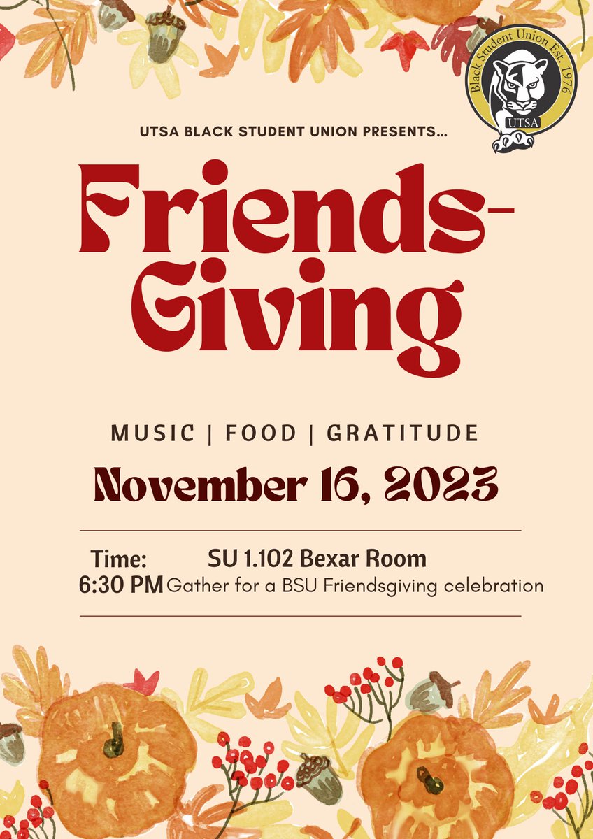 A surprise EXTRA in our BSU week special 🤭 Put on your best fit and gather with the BSU family for a heartwarming Friendsgiving celebration this Thursday! Embrace the spirit of gratitude, cultural connections, and delectable food. 😋🦃
