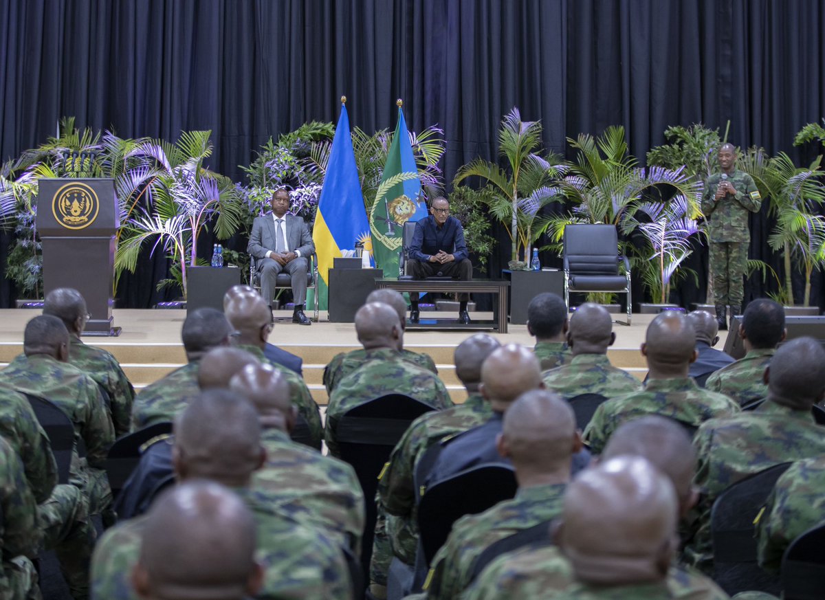 UrugwiroVillage's tweet photo. Today, President Kagame, the Commander-in-Chief of the Rwanda Defence Force (RDF), chaired a High Command Council attended by active and retired RDF senior officers, senior officers from the Rwanda National Police (RNP), the National Intelligence and Security Service (NISS), Rwanda Investigation Bureau (RIB), and Rwanda Correctional Service (RCS).
