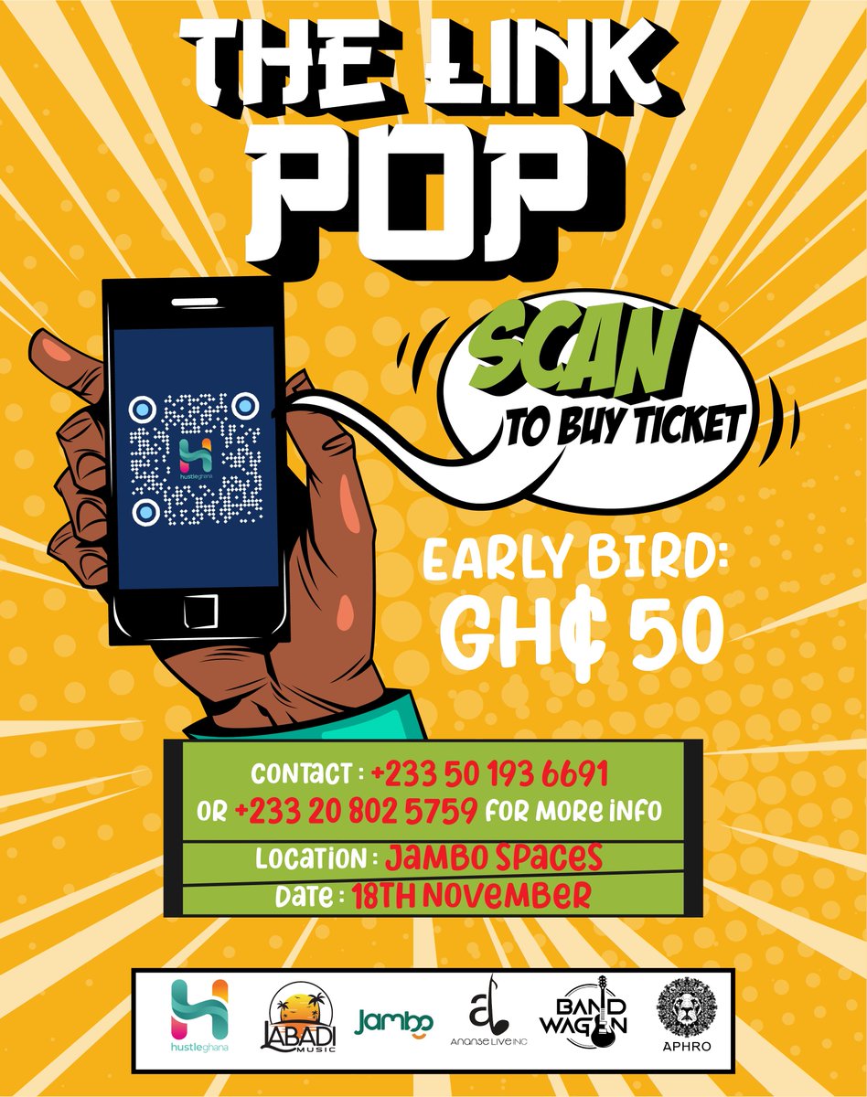 Pass through our stand at the Link Pop event this Saturday at Jambo Spaces inside Tseaddo‼️