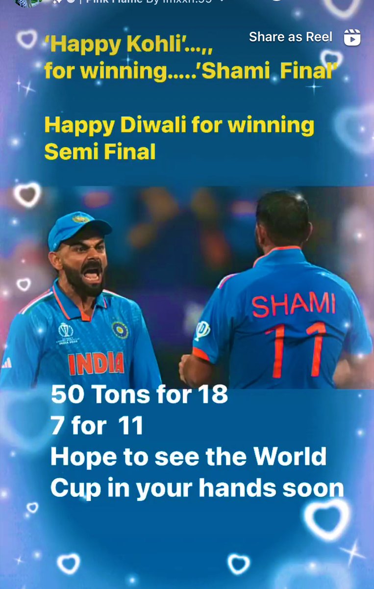 drmukeshgupta's tweet photo. A memorable match … to feel pride for our men in blue…. Permanently etched in memories for years to come … 
A new way of wishing Diwali and Semi final victory.., https://t.co/tFPS6zyaAn